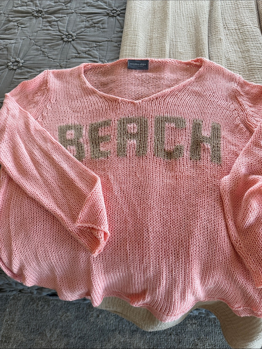Wooden ships peach  'BEACH' Knit Sweater